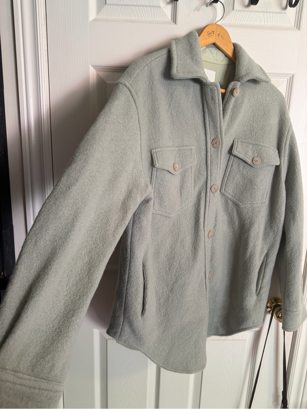 Wilfred Light Sage Wool Ganna Pea Coat